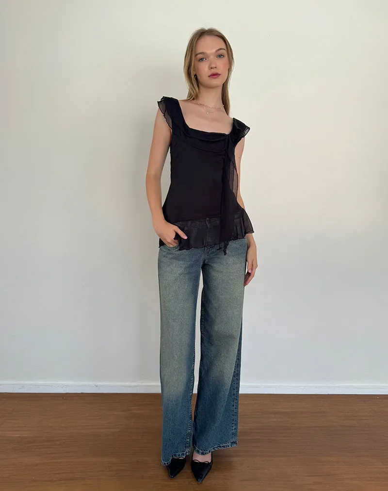 Piro Top in Chiffon Black sold by Motel Rocks product image thumbnail 5