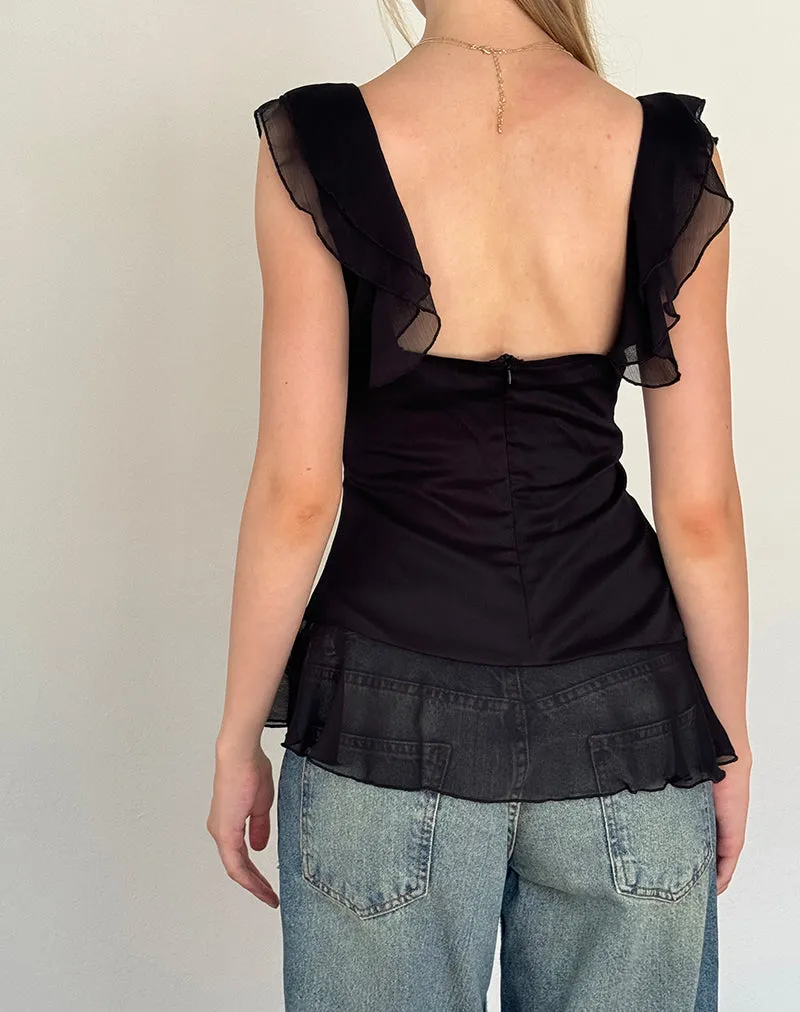 Piro Top in Chiffon Black sold by Motel Rocks product image thumbnail 3