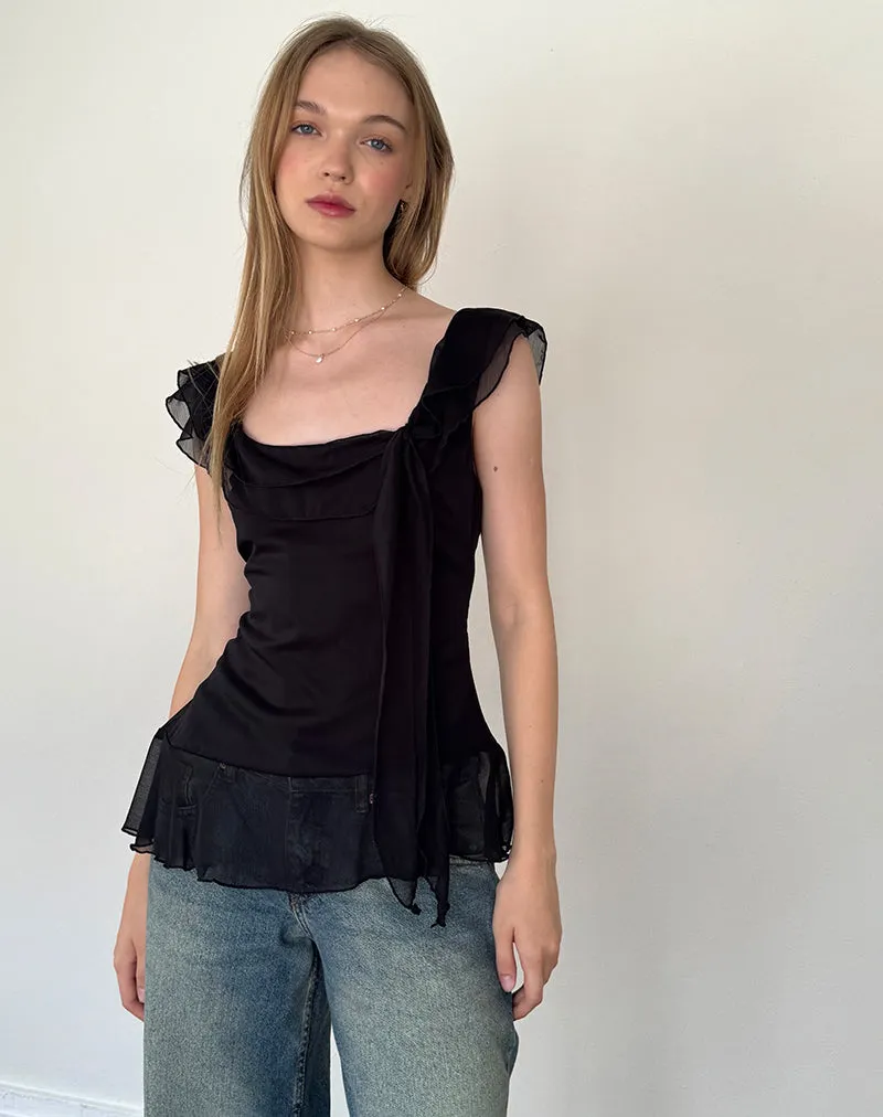 Piro Top in Chiffon Black sold by Motel Rocks product image thumbnail 4