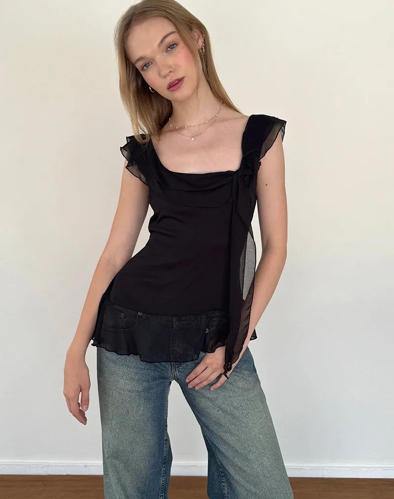 Piro Top in Chiffon Black sold by Motel Rocks product image thumbnail 2