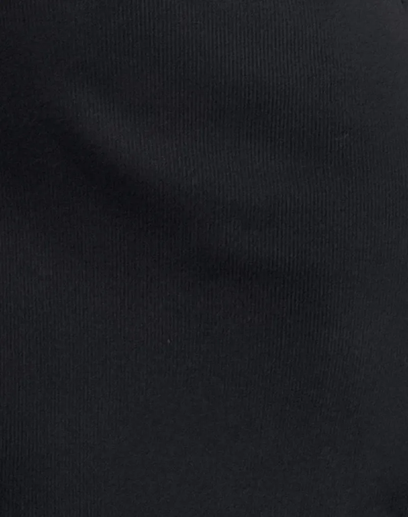 Chana Off Shoulder Mini Dress in Black Rib with Lace Trim sold by Motel Rocks product image thumbnail 5