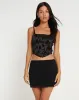 Eldon Mini Skirt in Black Mesh sold by Motel Rocks