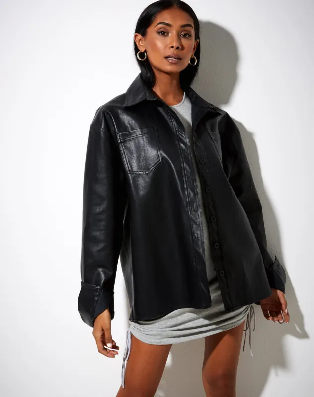 Lumberjack Shirt in Pu Black sold by Motel Rocks