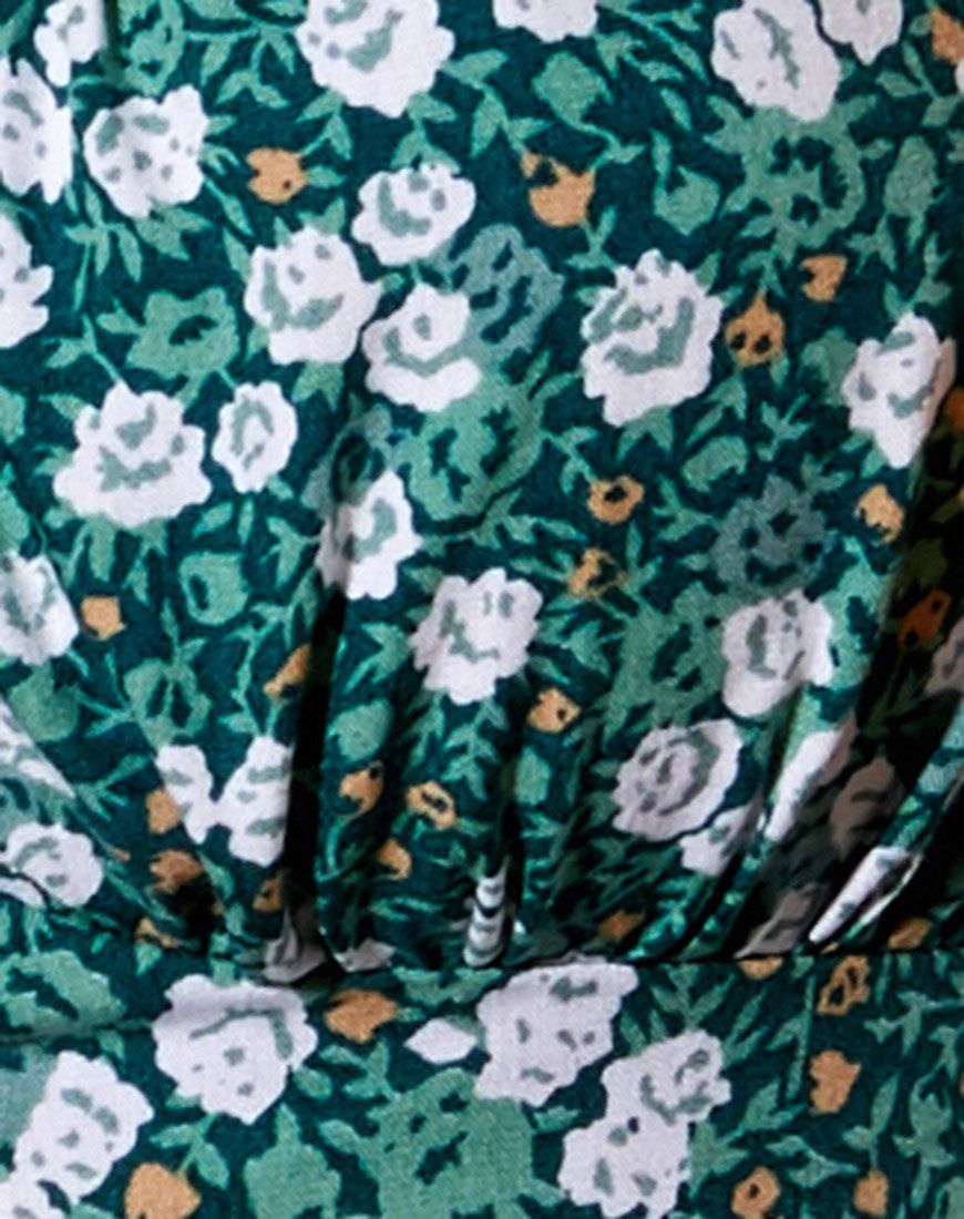 Gladis Vest Crop Top in Floral Field Green sold by Motel Rocks product image thumbnail 5