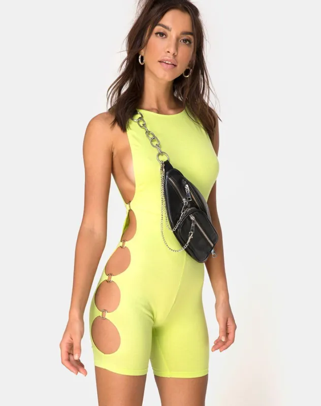 Salva Unitard in Lime sold by Motel Rocks
