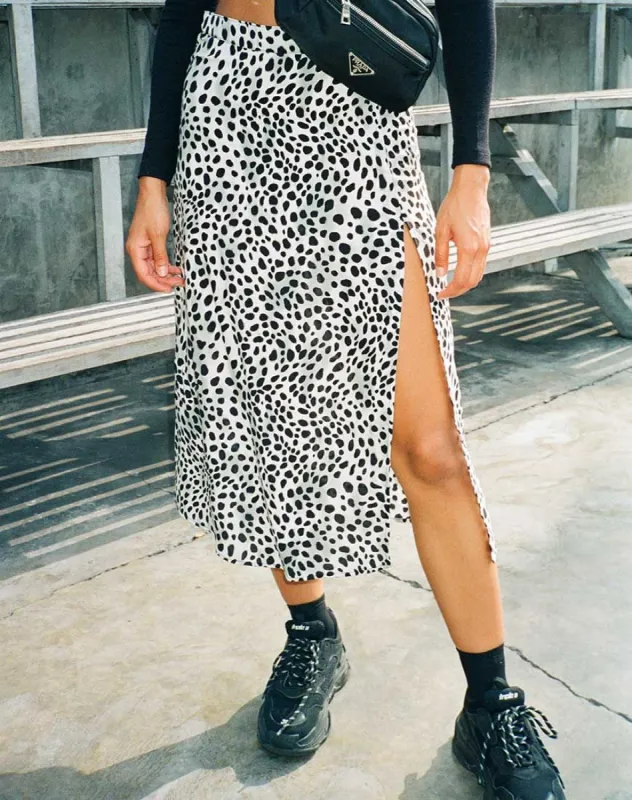 Saika Midi Skirt in Dalmatian sold by Motel Rocks