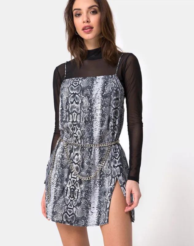 Datista Slip Dress in Snake sold by Motel Rocks