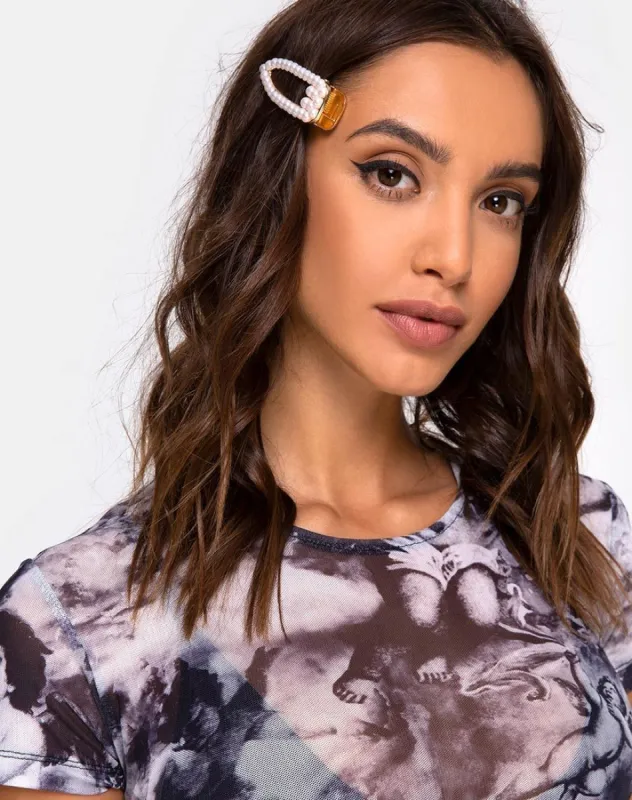 Hair Clip in Oversized Pearl sold by Motel Rocks