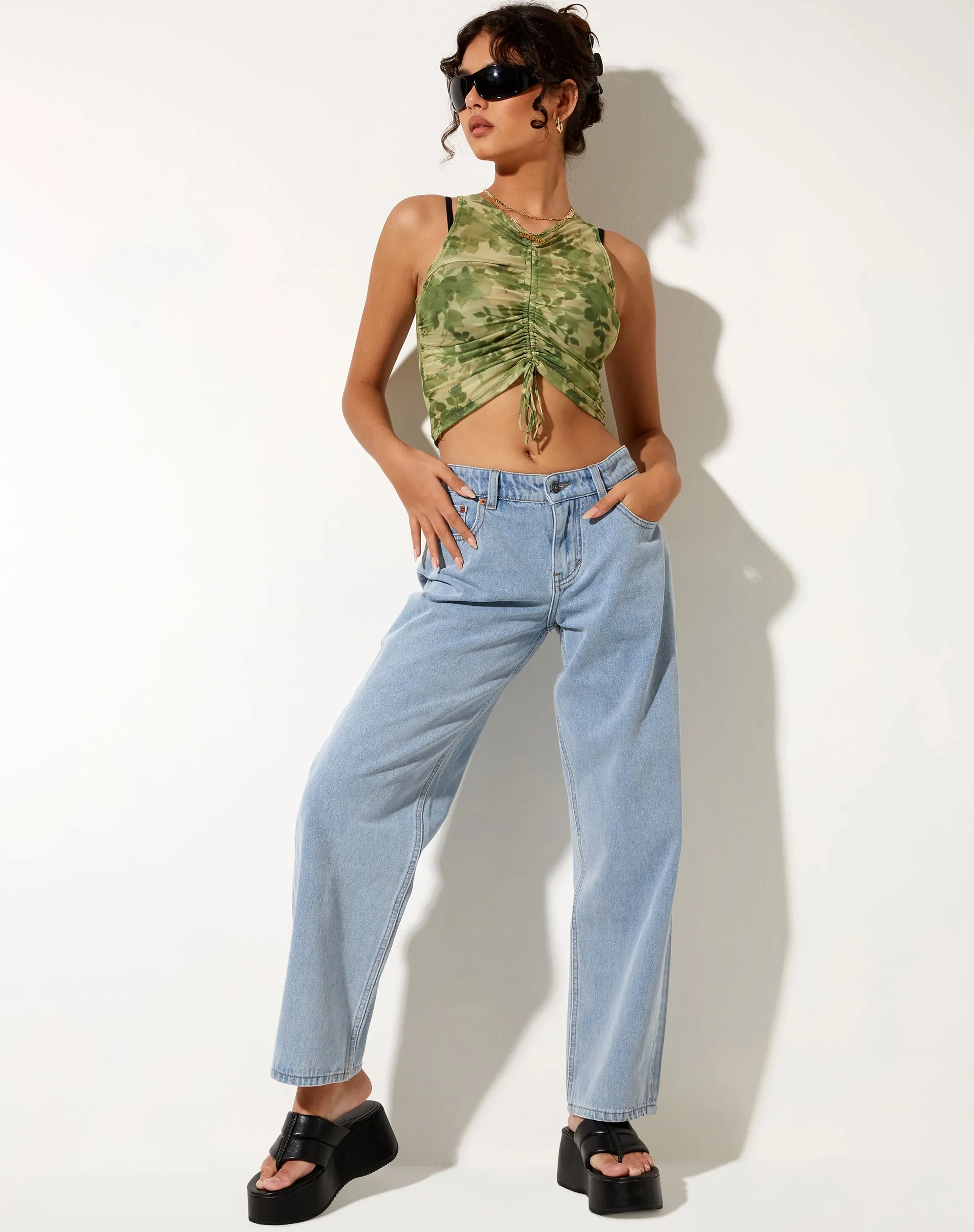 Lasa Vest Top in Blurred Floral sold by Motel Rocks product image thumbnail 3