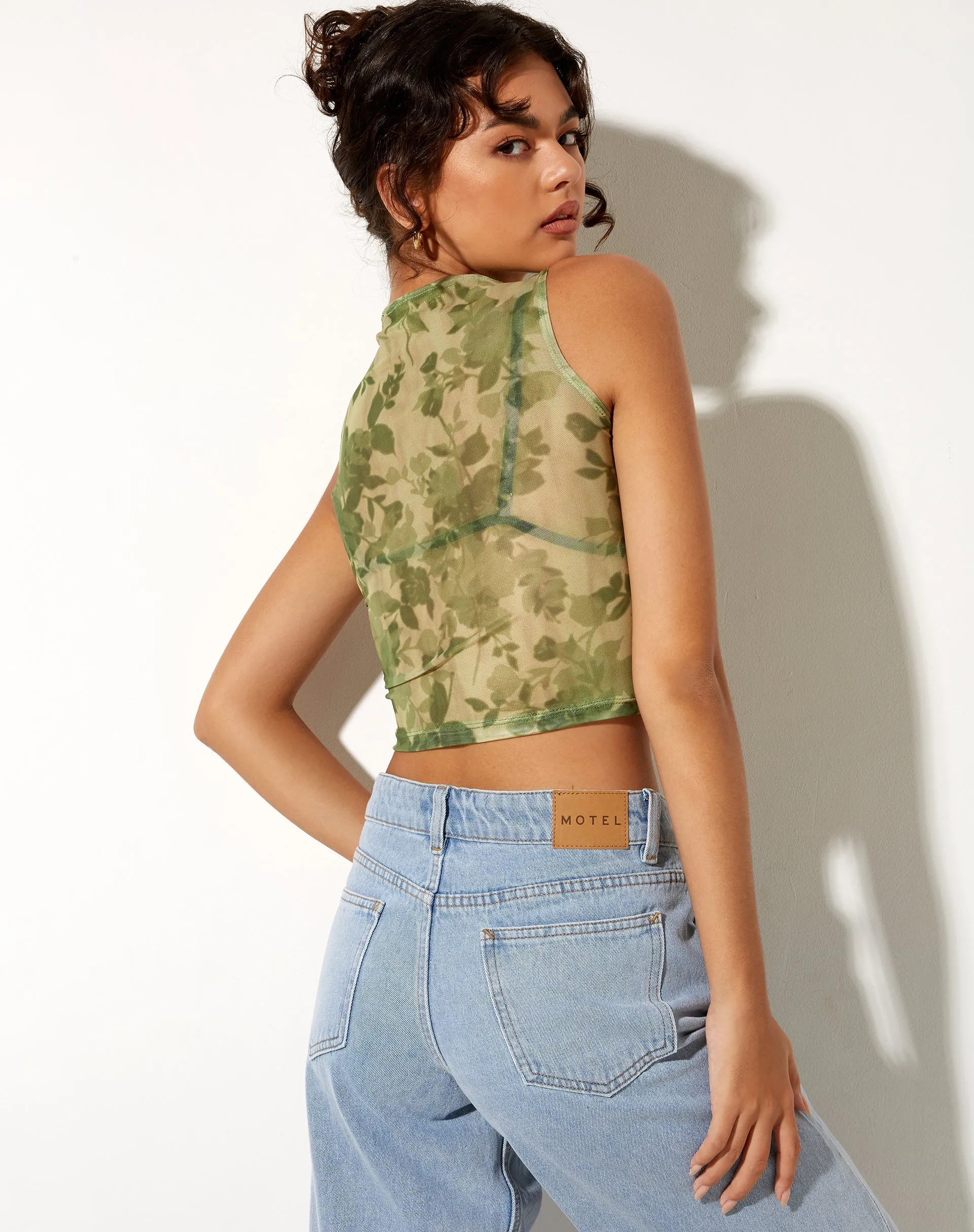 Lasa Vest Top in Blurred Floral sold by Motel Rocks product image thumbnail 2