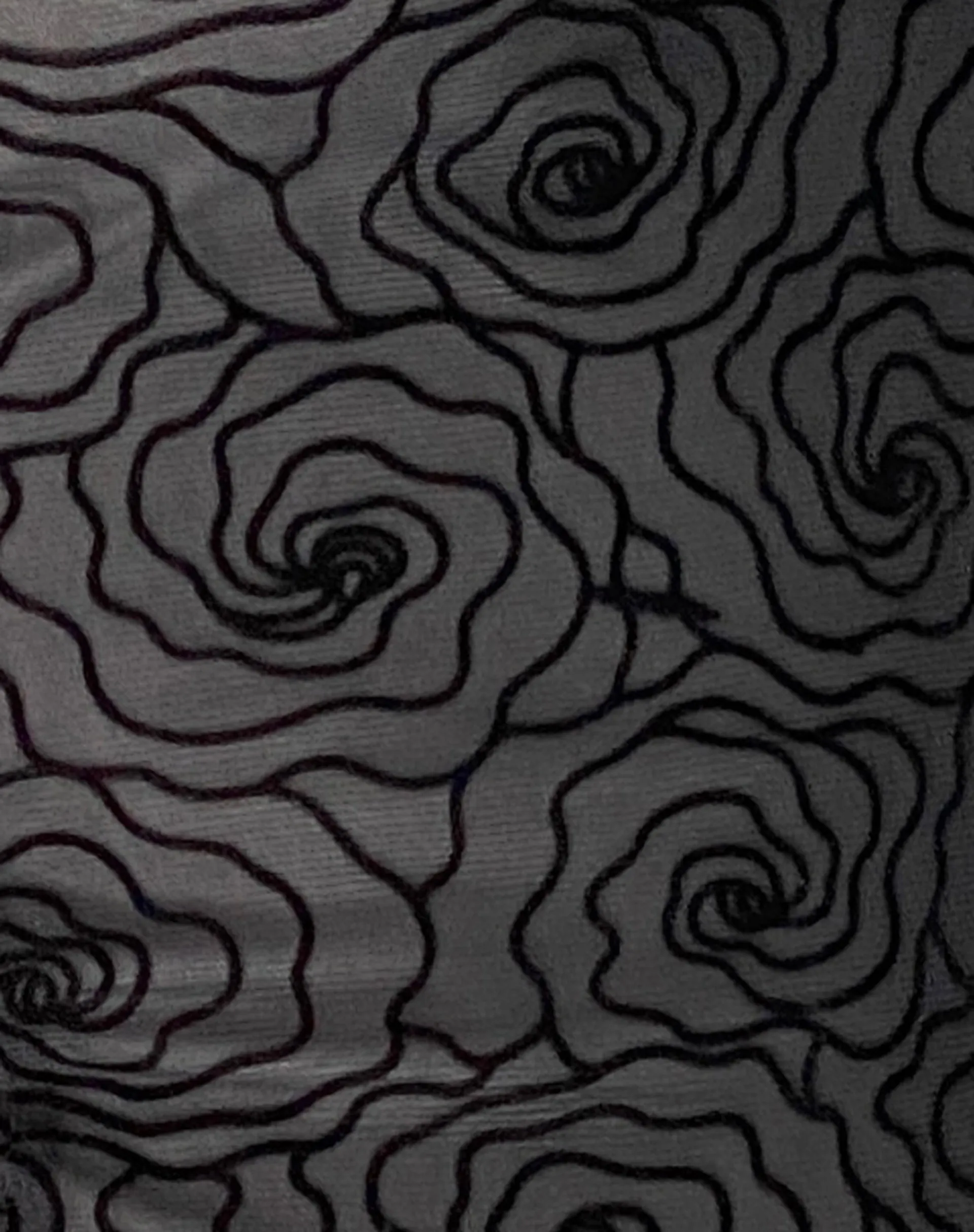 Neira Long Sleeve Mesh Bardot Top in Black Abstract Flower Flock sold by Motel Rocks product image thumbnail 5