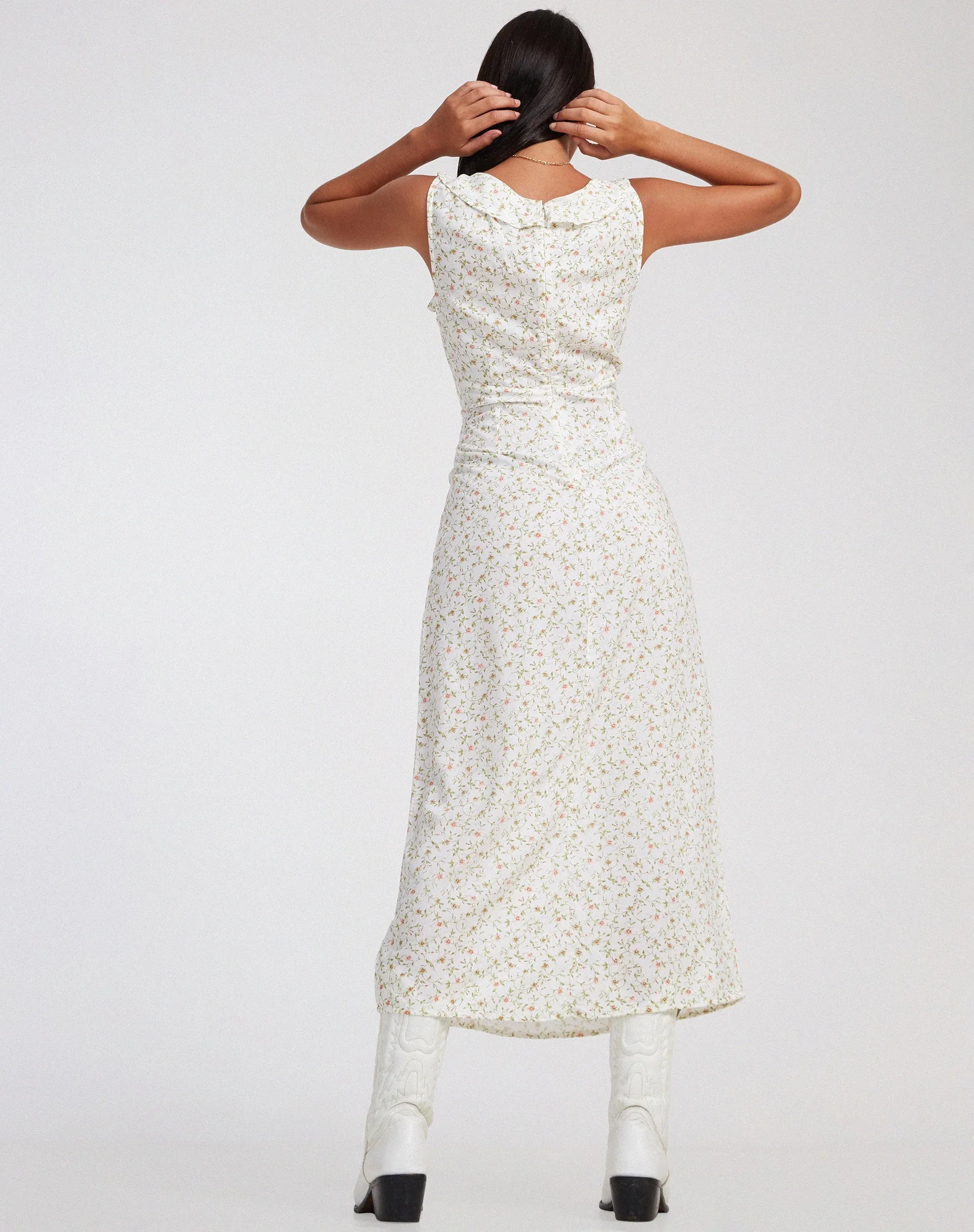 Rufiso Midi Dress in Pretty Petal Ivory sold by Motel Rocks product image thumbnail 4