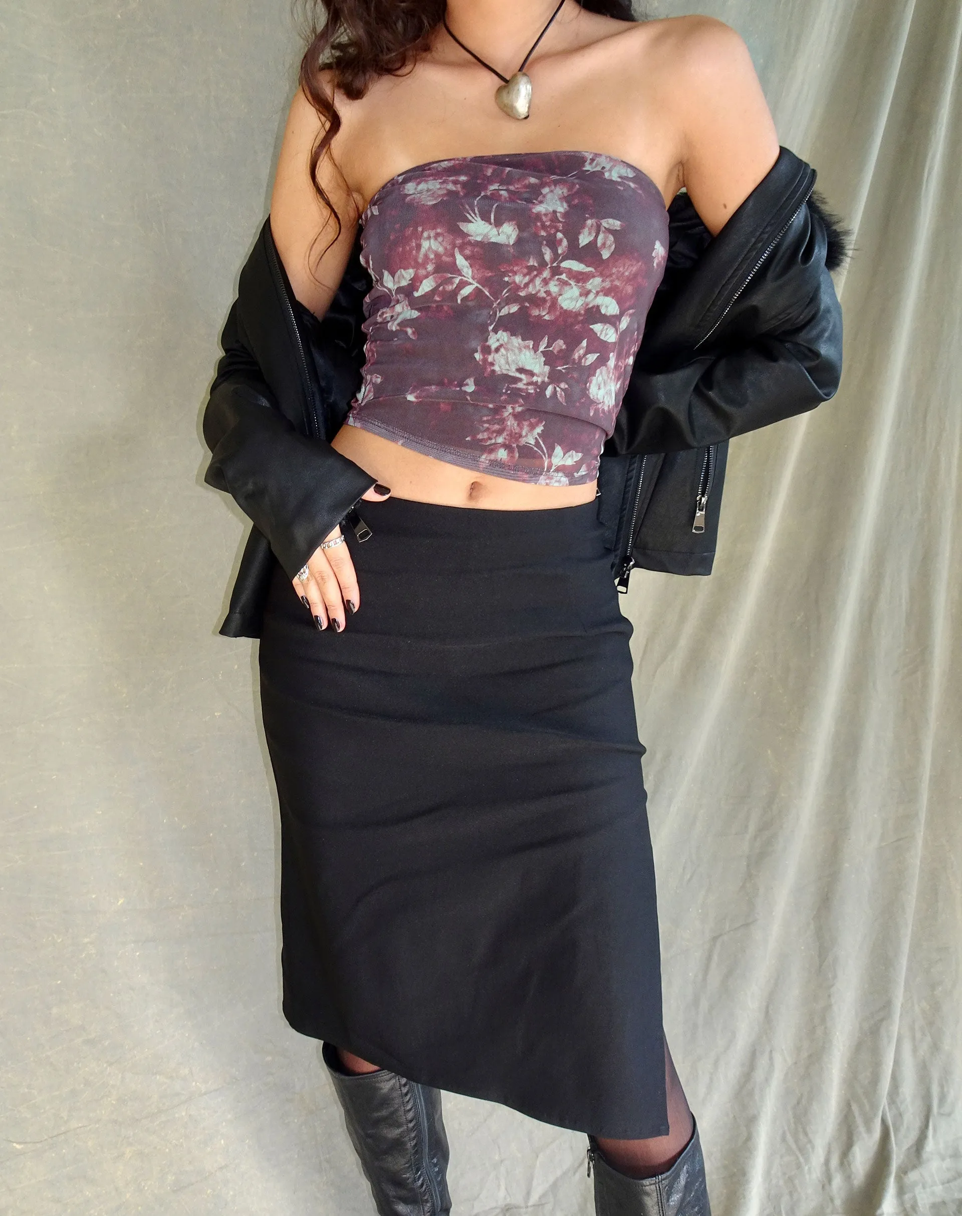 Peggy Bandeau Top in Botanical Floral Brown sold by Motel Rocks product image thumbnail 2