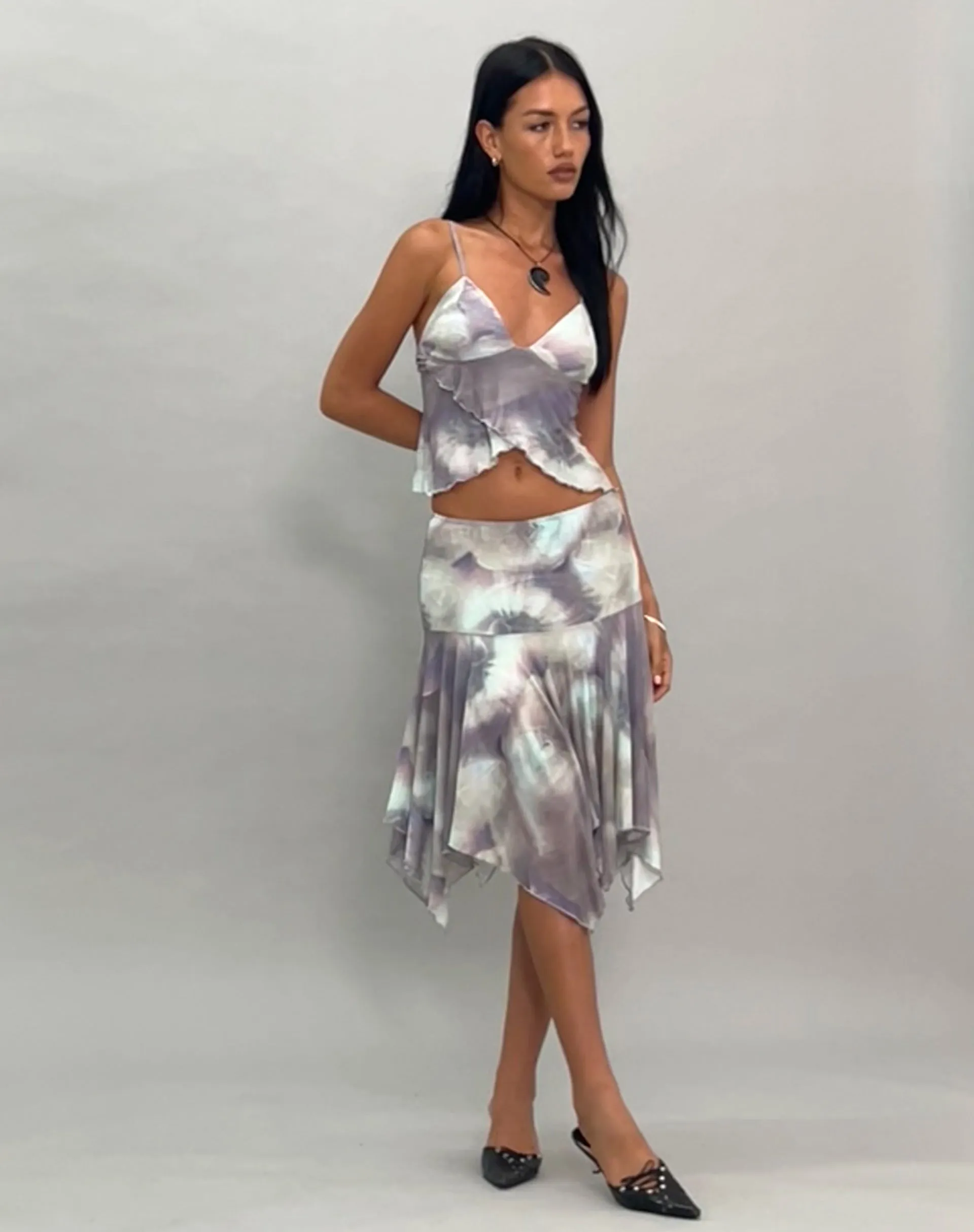 Cojira Mesh Butterfly Top in Printed Pearly Shell sold by Motel Rocks product image thumbnail 3