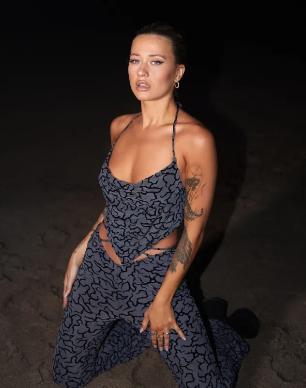 Ketia Crop Top in Tribal Flock sold by Motel Rocks