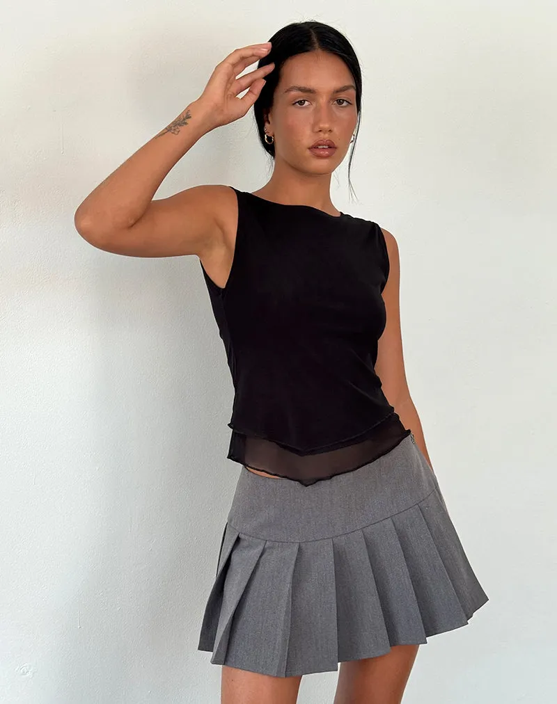 Rochie Asymmetric Top in Mesh Black sold by Motel Rocks product image thumbnail 2