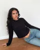 Venia Knitted Long Sleeve Top in Black sold by Motel Rocks
