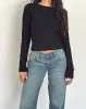 Venia Knitted Long Sleeve Top in Black sold by Motel Rocks