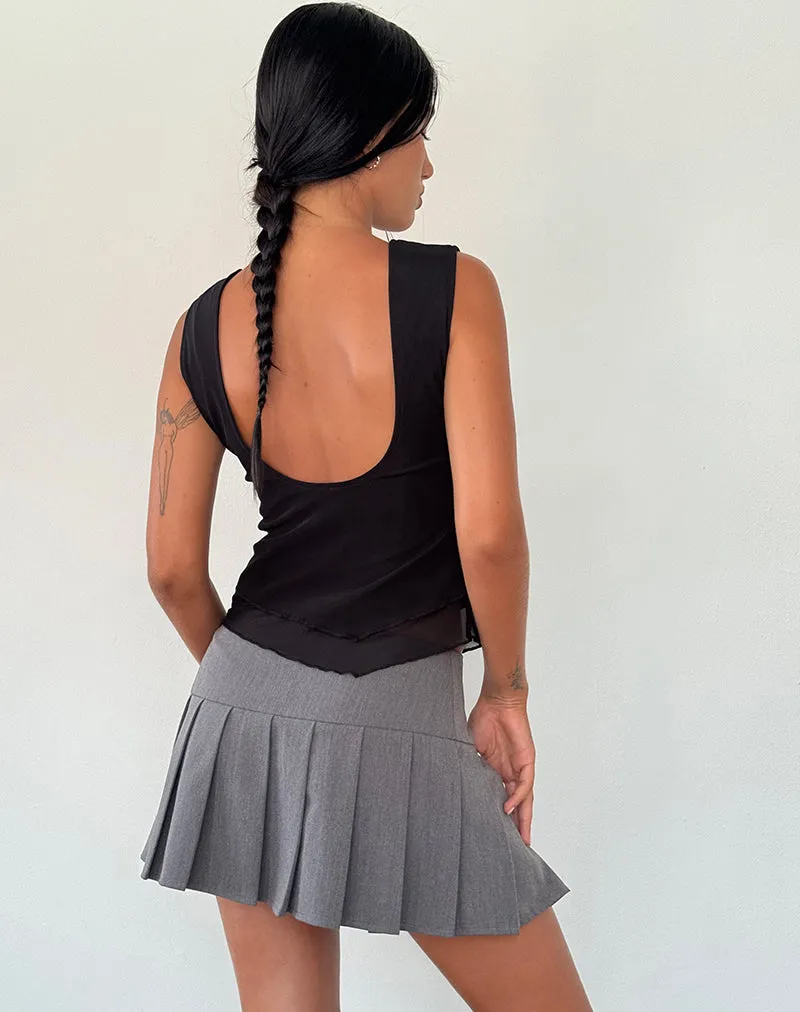 Rochie Asymmetric Top in Mesh Black sold by Motel Rocks product image thumbnail 3