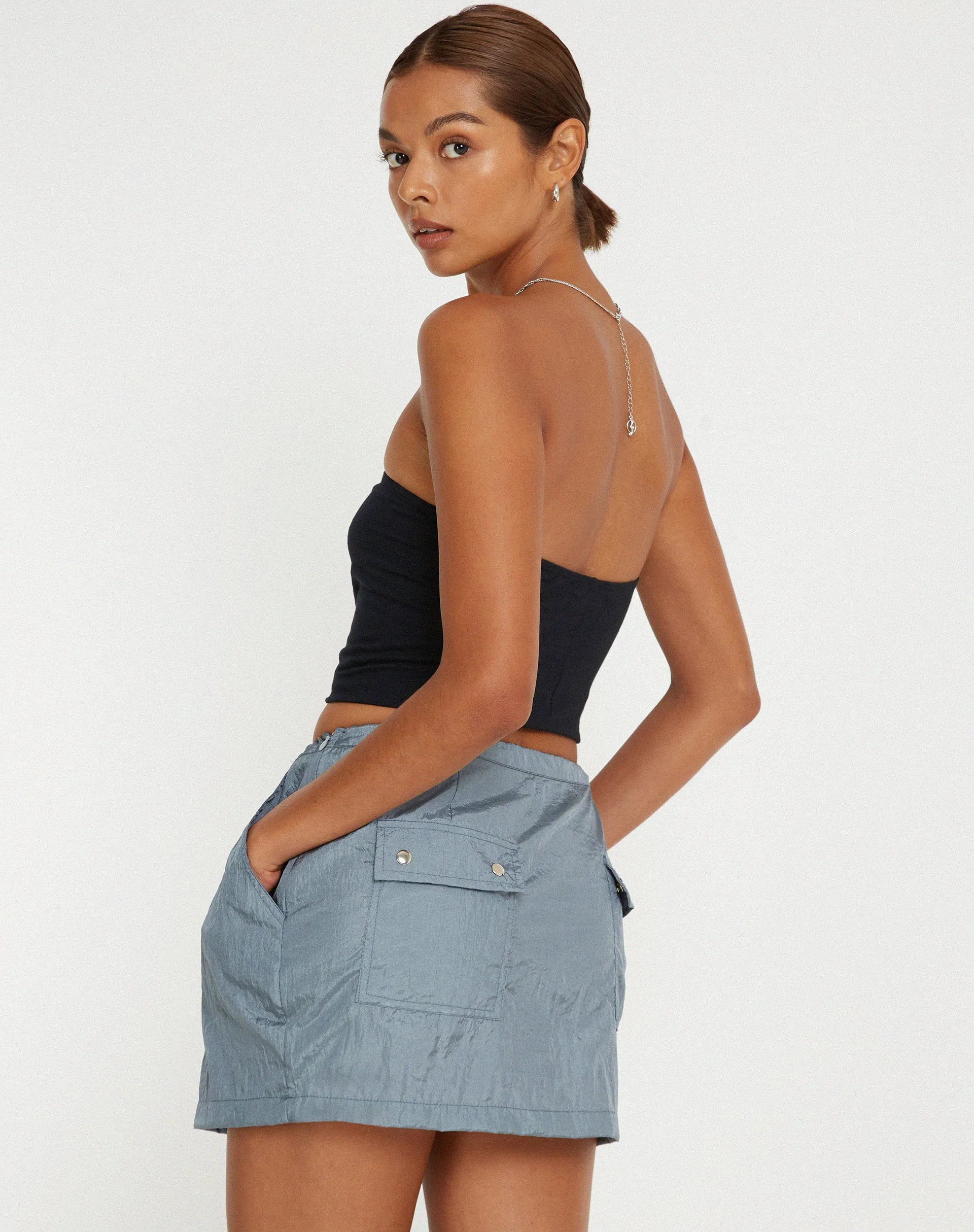 Xenpy Mini Skirt in Silver sold by Motel Rocks product image thumbnail 3