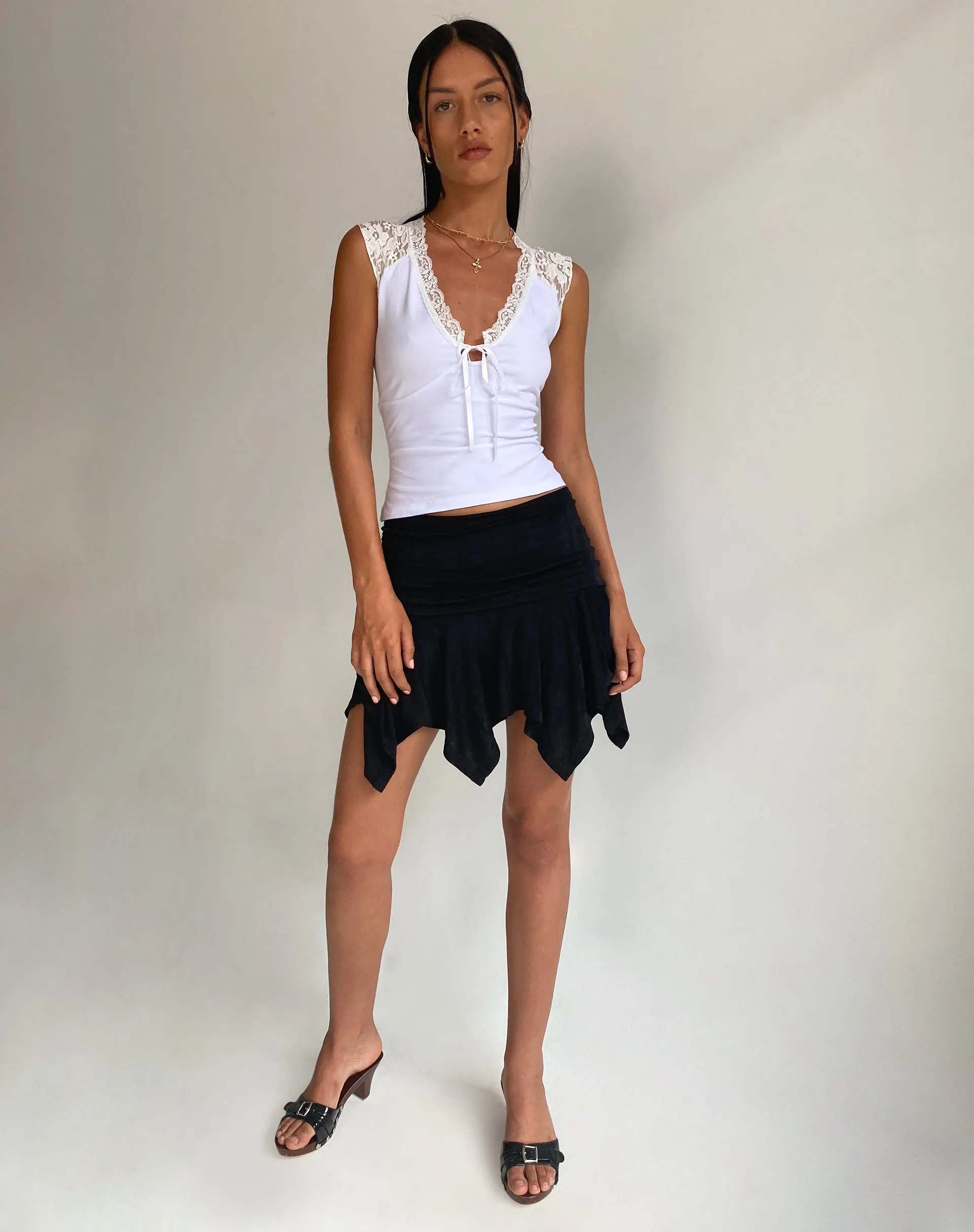 Livina Top in Jersey White Lace sold by Motel Rocks product image thumbnail 4