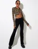 Ryals Crop Top in Patchwork Daisy Brown sold by Motel Rocks