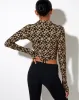 Ryals Crop Top in Patchwork Daisy Brown sold by Motel Rocks