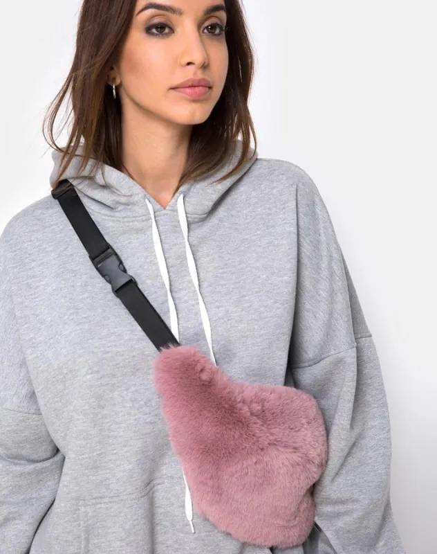 Bumbag in Fur Pink sold by Motel Rocks