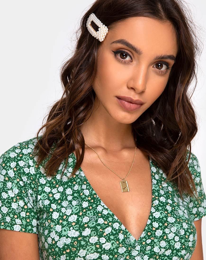 Hair Clip in Gold Micro Pearl sold by Motel Rocks product image thumbnail 2