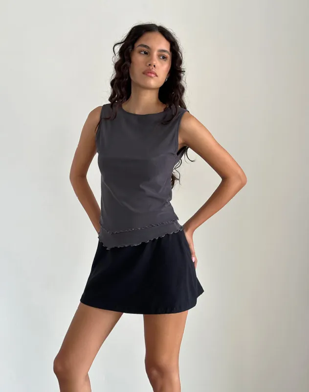 Rochie Asymmetric Top in Mesh Ocean Storm sold by Motel Rocks