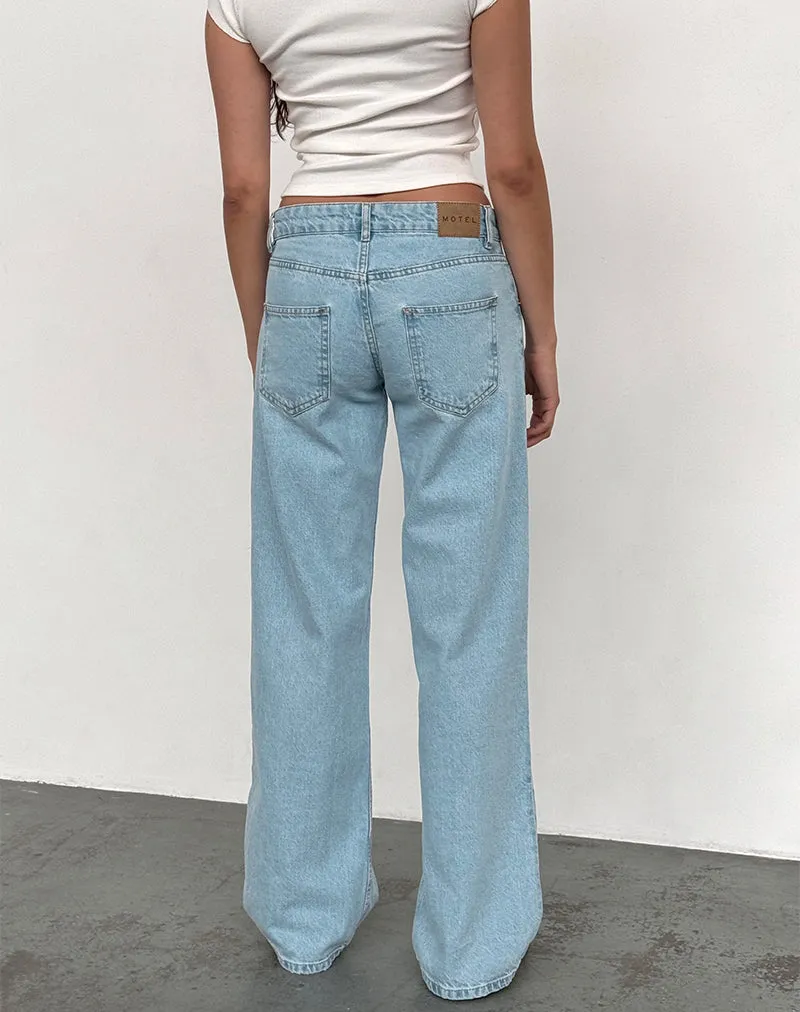 Low Rise Parallel Jeans in Light Wash Blue sold by Motel Rocks product image thumbnail 4