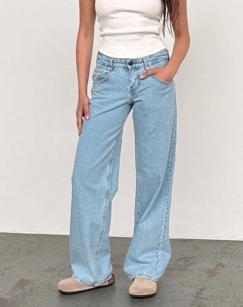 Low Rise Parallel Jeans in Light Wash Blue sold by Motel Rocks product image thumbnail 2