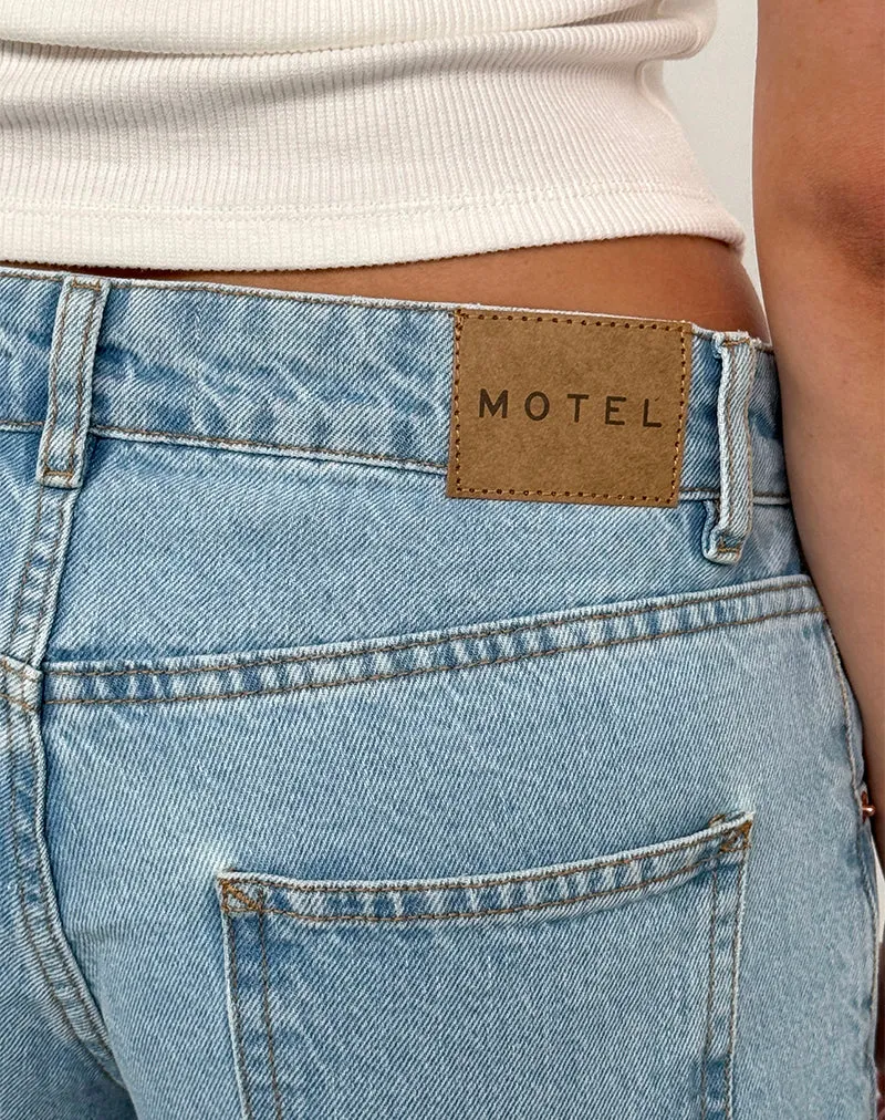 Low Rise Parallel Jeans in Light Wash Blue sold by Motel Rocks product image thumbnail 3