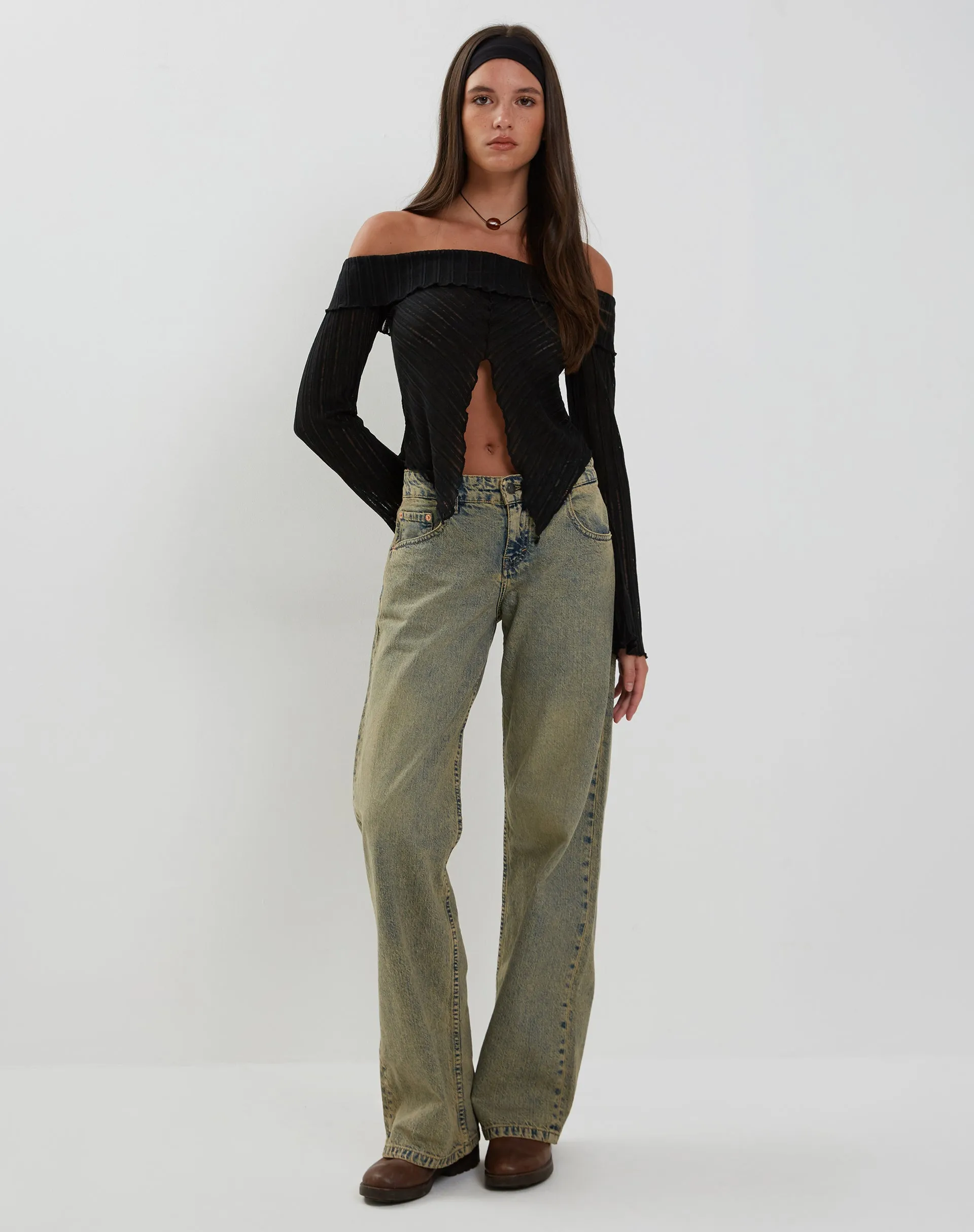 Celeste Butterfly Bardot Top in Black sold by Motel Rocks product image thumbnail 3