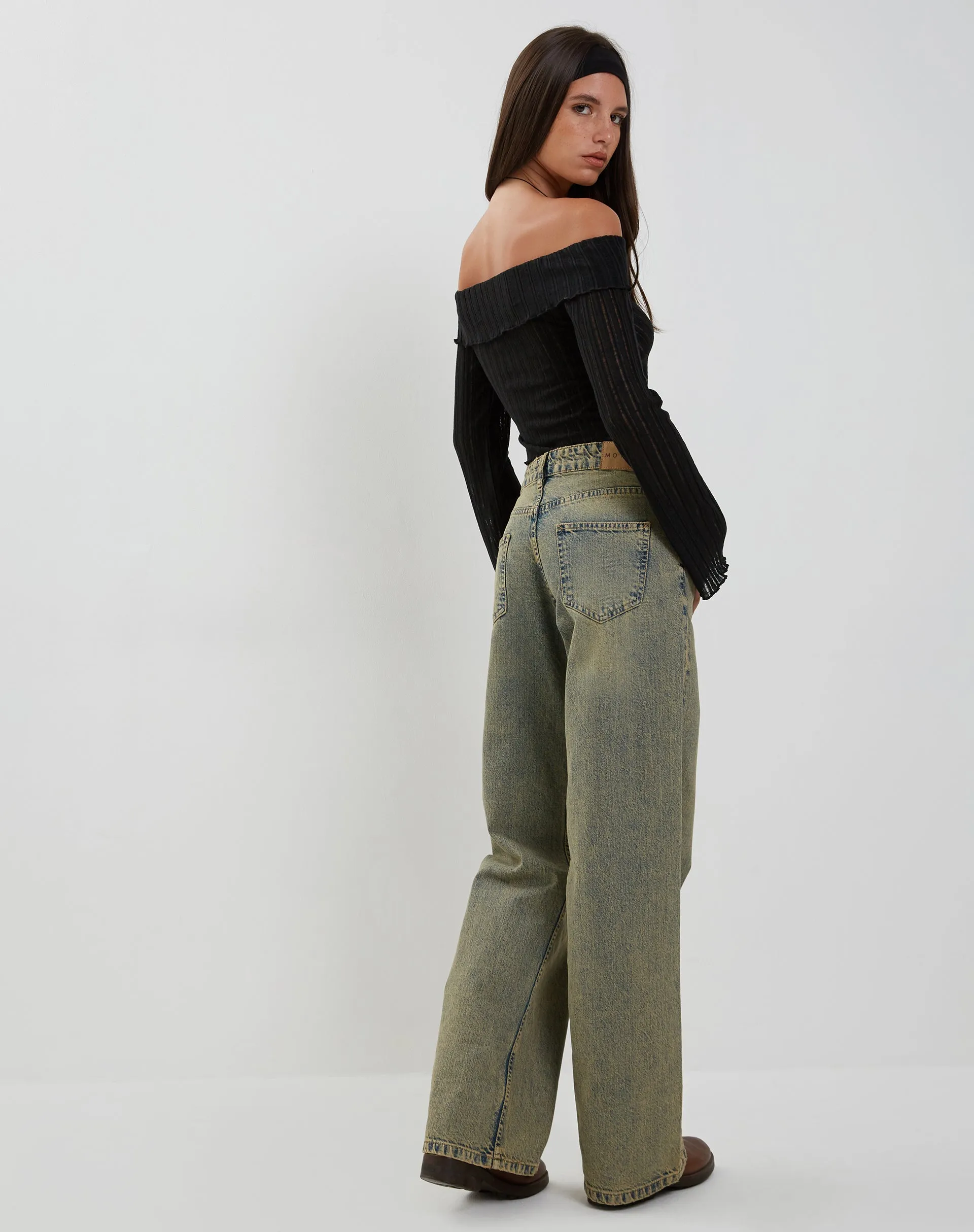 Celeste Butterfly Bardot Top in Black sold by Motel Rocks product image thumbnail 5