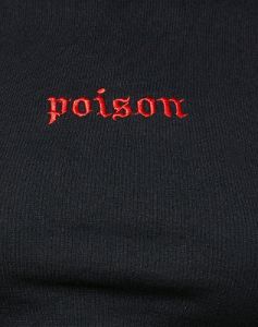 Quera Crop Top in Rib Black 'Poison' Embro sold by Motel Rocks