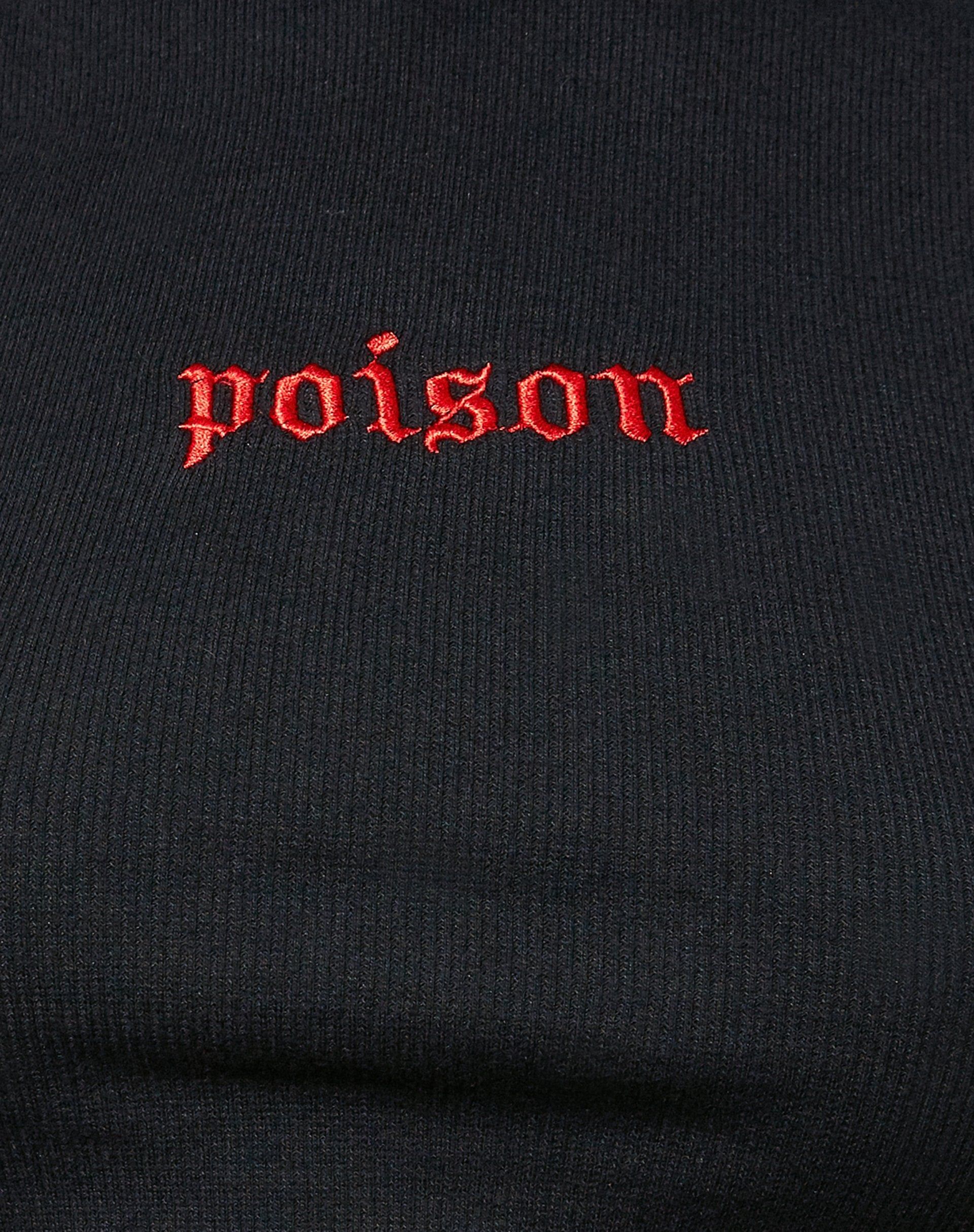Quera Crop Top in Rib Black 'Poison' Embro sold by Motel Rocks product image thumbnail 4