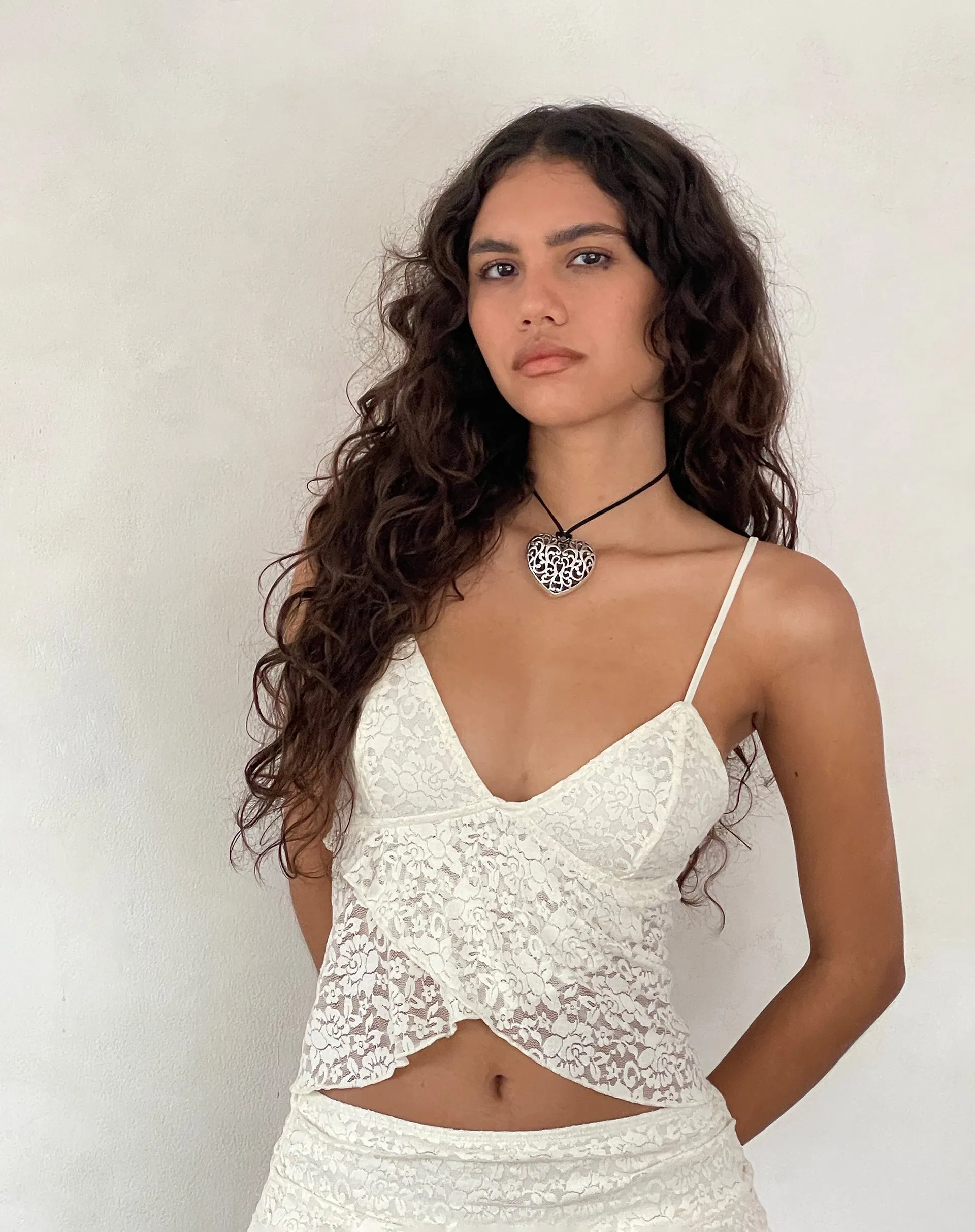Cojira Lace Butterfly Top in Ivory sold by Motel Rocks
