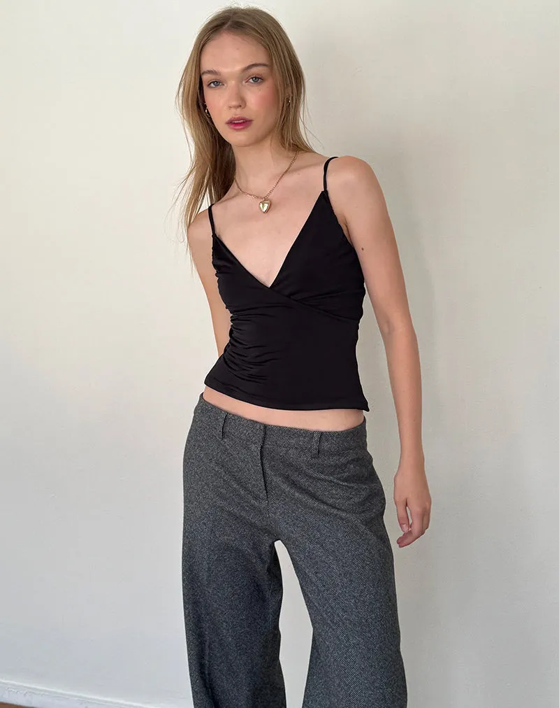 Bea Slinky Cross Front Top in Black sold by Motel Rocks product image thumbnail 2
