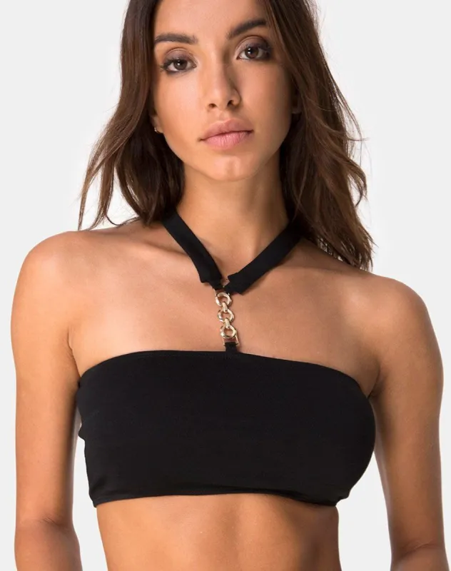 Nia Hardware Top in Black sold by Motel Rocks