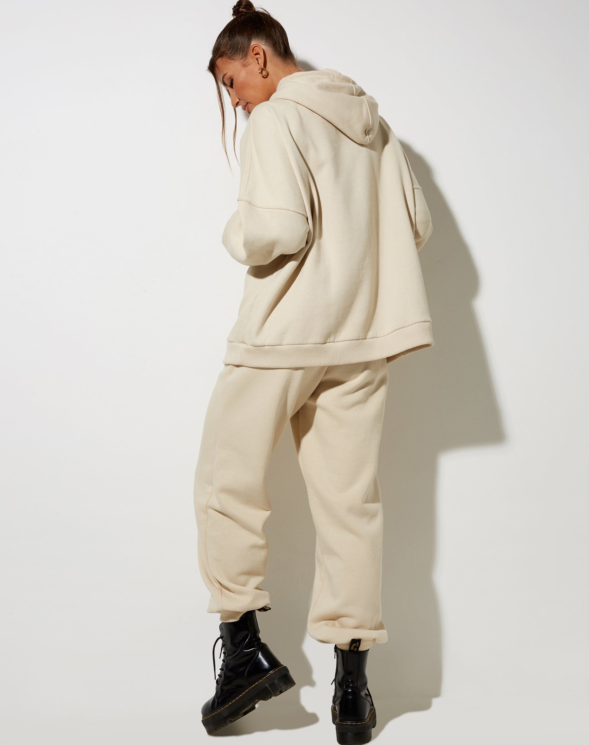 Oversize Hoody in Stone with Angel Embro sold by Motel Rocks product image thumbnail 3