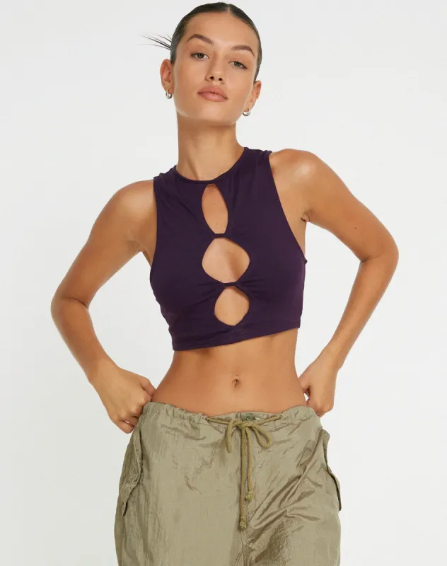 Danica Crop Top in Crown Jewel sold by Motel Rocks