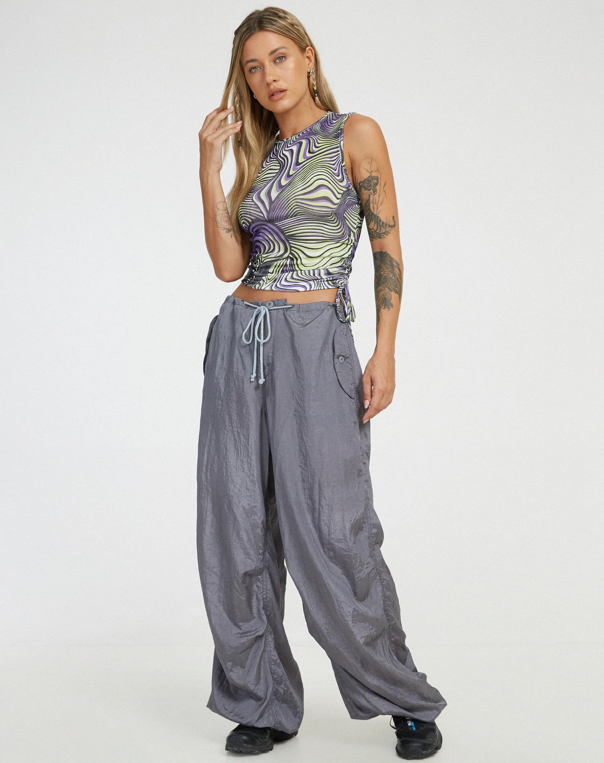 Mohan Vest Top in Rave Optic sold by Motel Rocks product image thumbnail 3