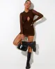 Nebel Mini Dress in Mesh Chocolate sold by Motel Rocks