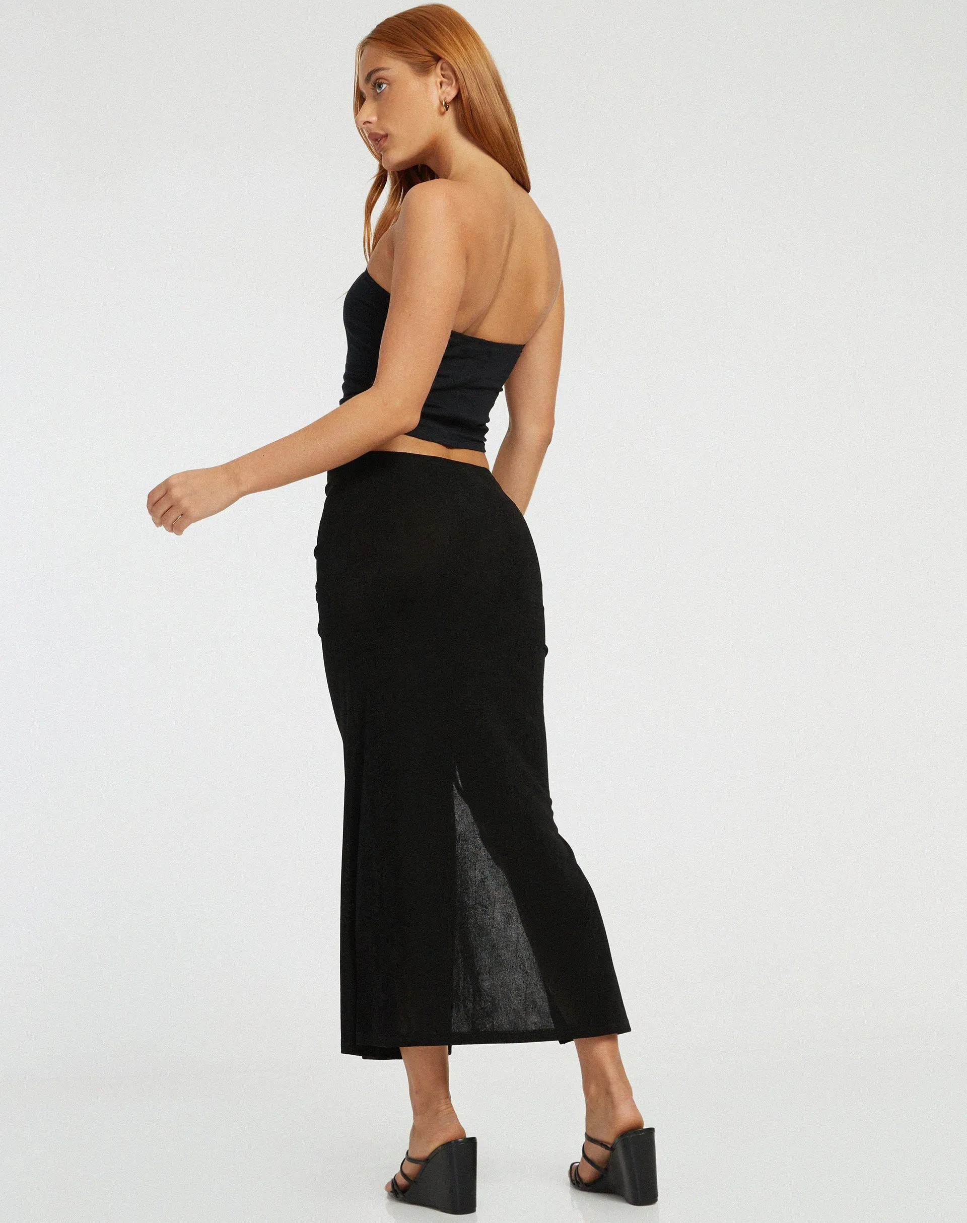 Priyan Midi Skirt in Black sold by Motel Rocks product image thumbnail 4