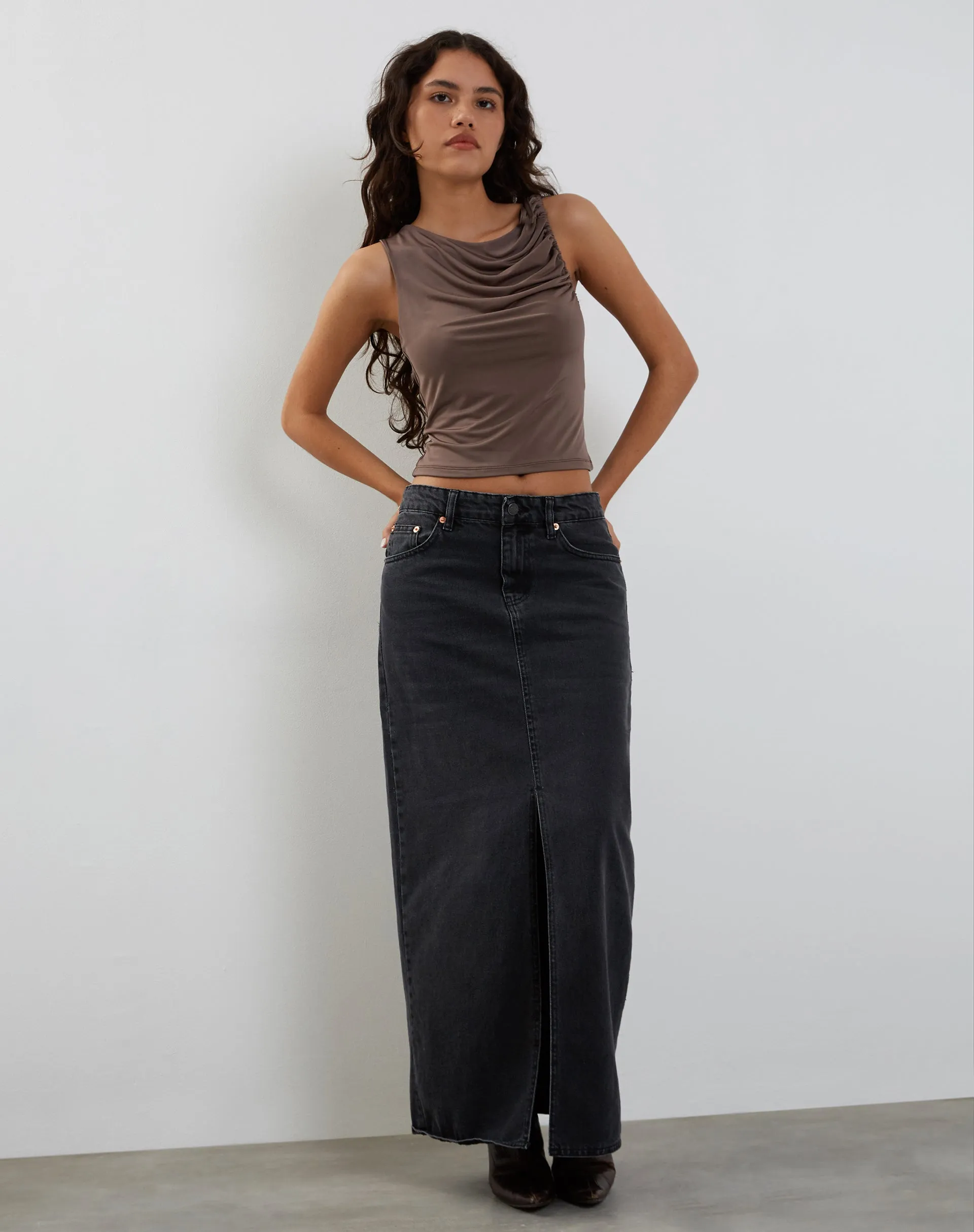 Hagne Vest Top in Mocca sold by Motel Rocks product image thumbnail 3