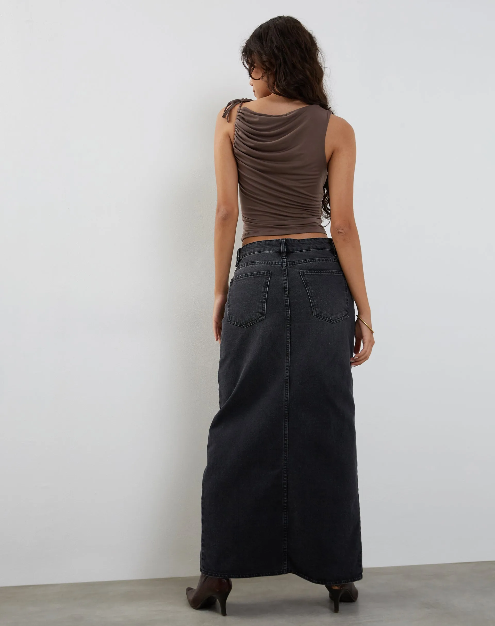 Hagne Vest Top in Mocca sold by Motel Rocks product image thumbnail 5