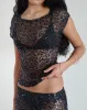 Nova Top in Sequin Mesh Black sold by Motel Rocks