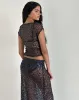 Nova Top in Sequin Mesh Black sold by Motel Rocks