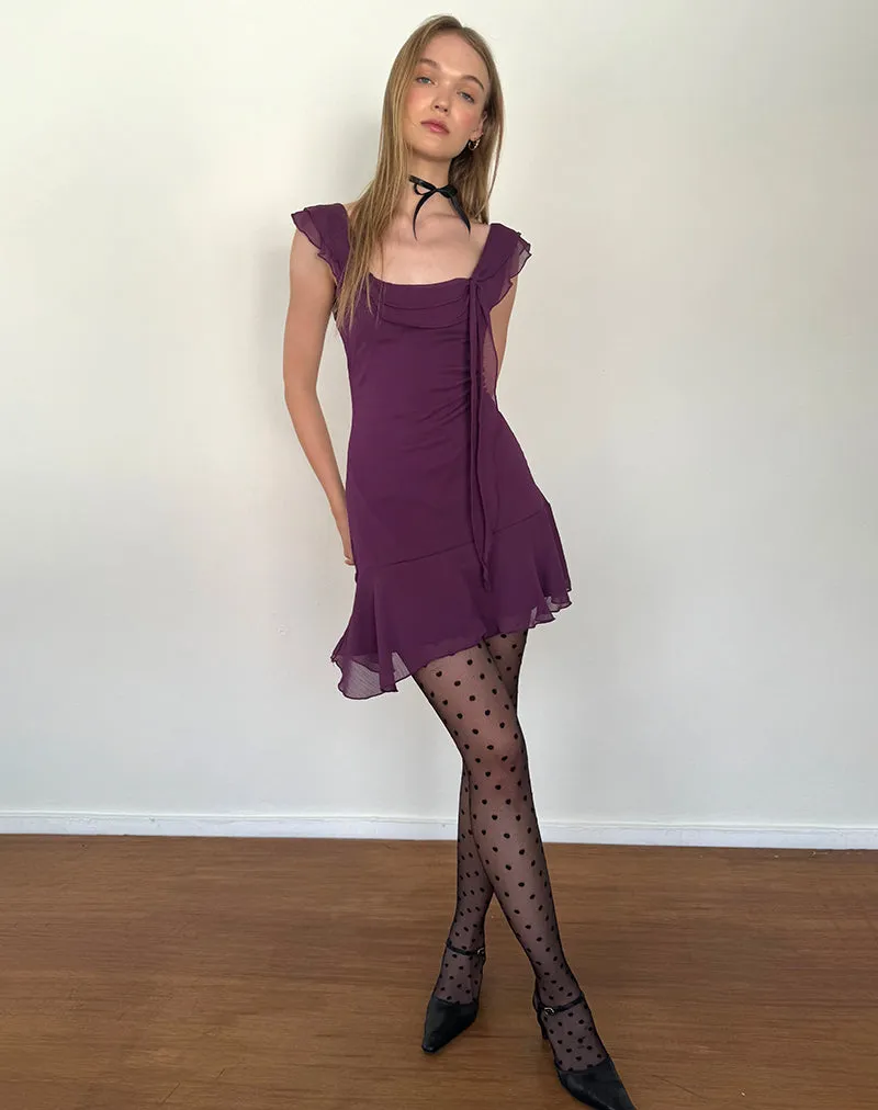 Binita Mini Dress In Chiffon Aubergine sold by Motel Rocks product image thumbnail 5
